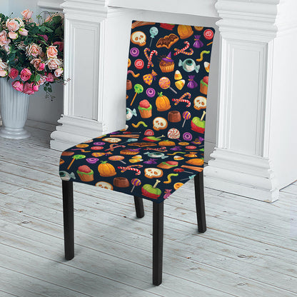 Halloween Candy Pattern Print Dining Chair Slipcover