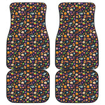 Halloween Candy Pattern Print Front and Back Car Floor Mats