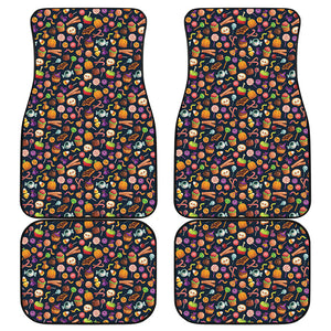 Halloween Candy Pattern Print Front and Back Car Floor Mats