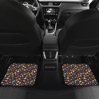 Halloween Candy Pattern Print Front and Back Car Floor Mats