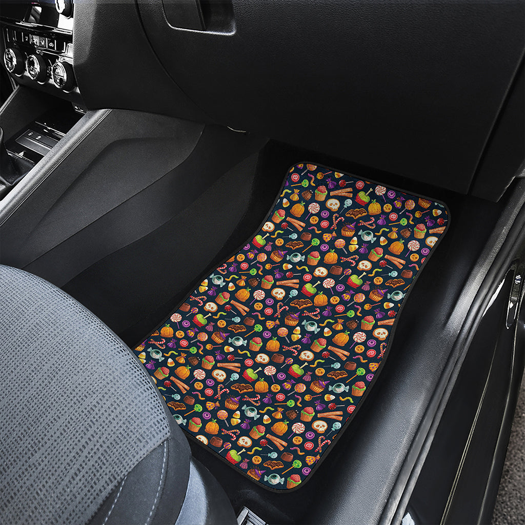 Halloween Candy Pattern Print Front and Back Car Floor Mats