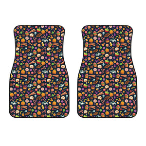 Halloween Candy Pattern Print Front Car Floor Mats