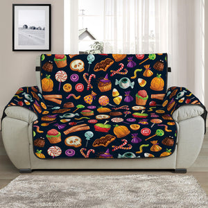 Halloween Candy Pattern Print Half Sofa Protector