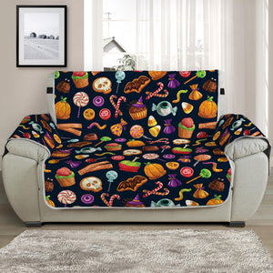 Halloween Candy Pattern Print Half Sofa Protector