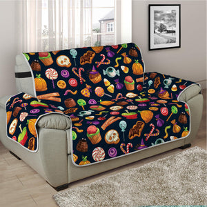 Halloween Candy Pattern Print Half Sofa Protector