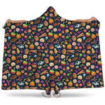 Halloween Candy Pattern Print Hooded Blanket