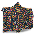 Halloween Candy Pattern Print Hooded Blanket