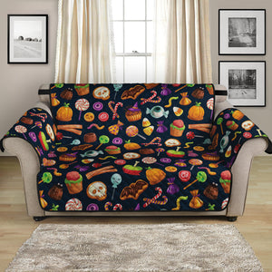 Halloween Candy Pattern Print Loveseat Protector