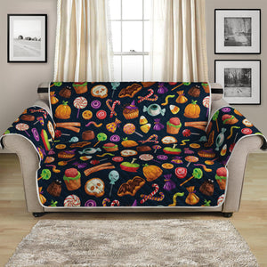 Halloween Candy Pattern Print Loveseat Protector