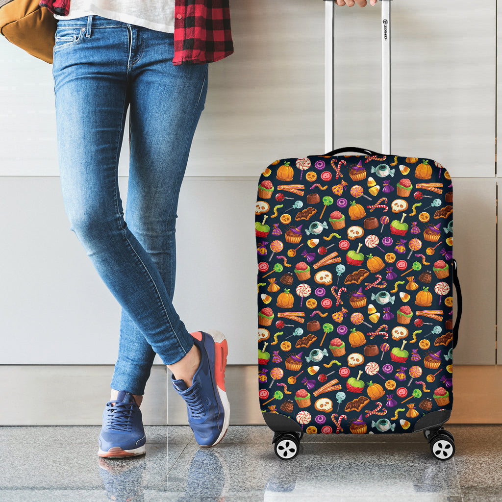 Halloween Candy Pattern Print Luggage Cover