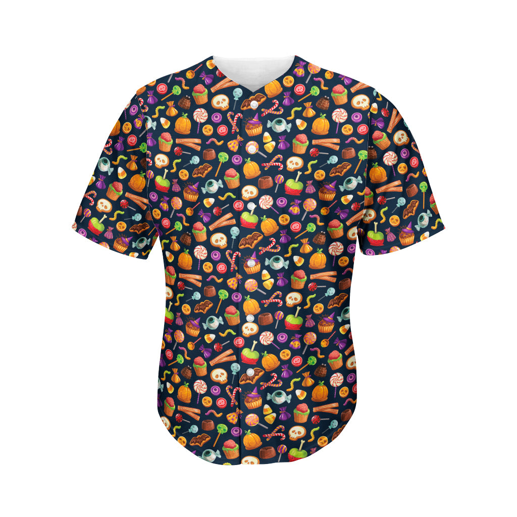 Halloween Candy Pattern Print Men's Baseball Jersey