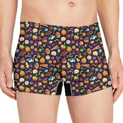 Halloween Candy Pattern Print Men's Boxer Briefs