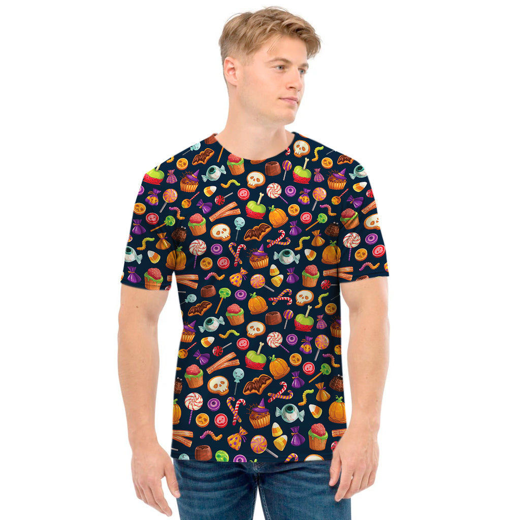 Halloween Candy Pattern Print Men's T-Shirt