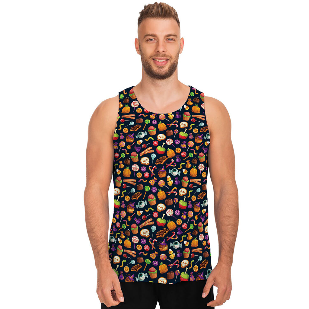 Halloween Candy Pattern Print Men's Tank Top