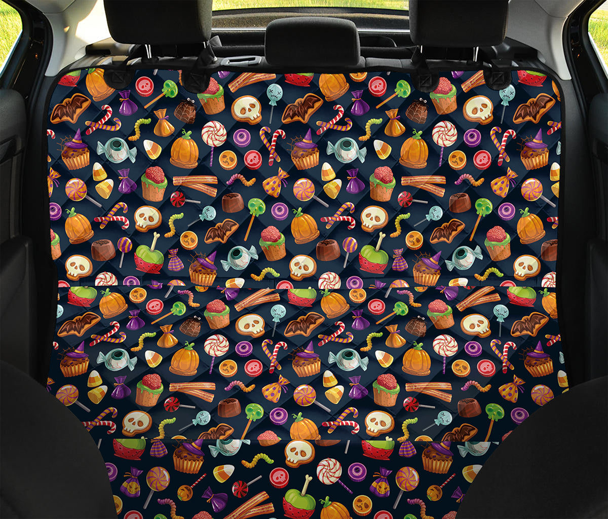 Halloween Candy Pattern Print Pet Car Back Seat Cover