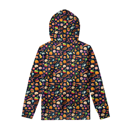 Halloween Candy Pattern Print Pullover Hoodie