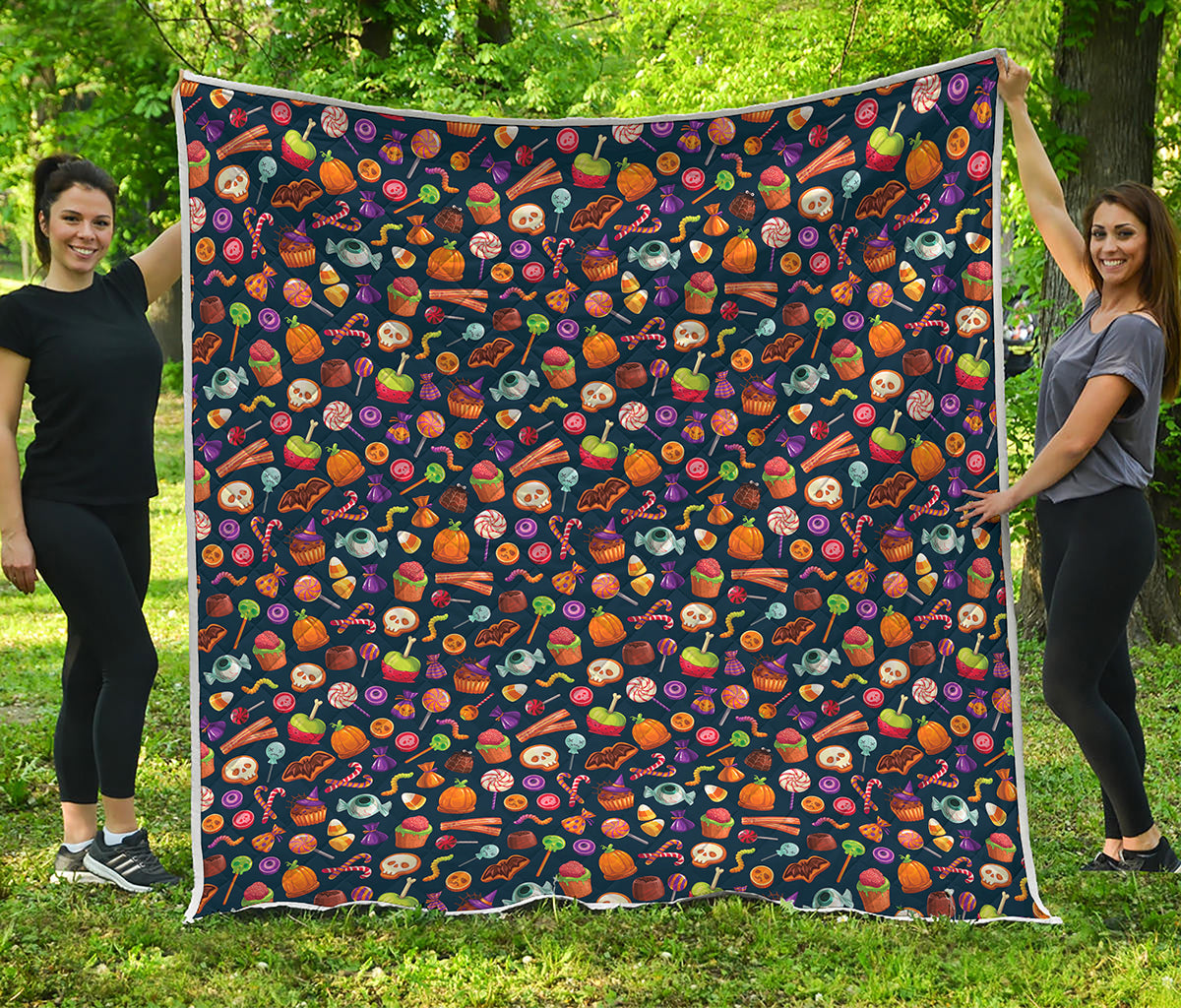 Halloween Candy Pattern Print Quilt