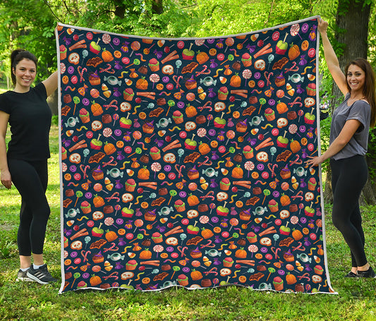 Halloween Candy Pattern Print Quilt