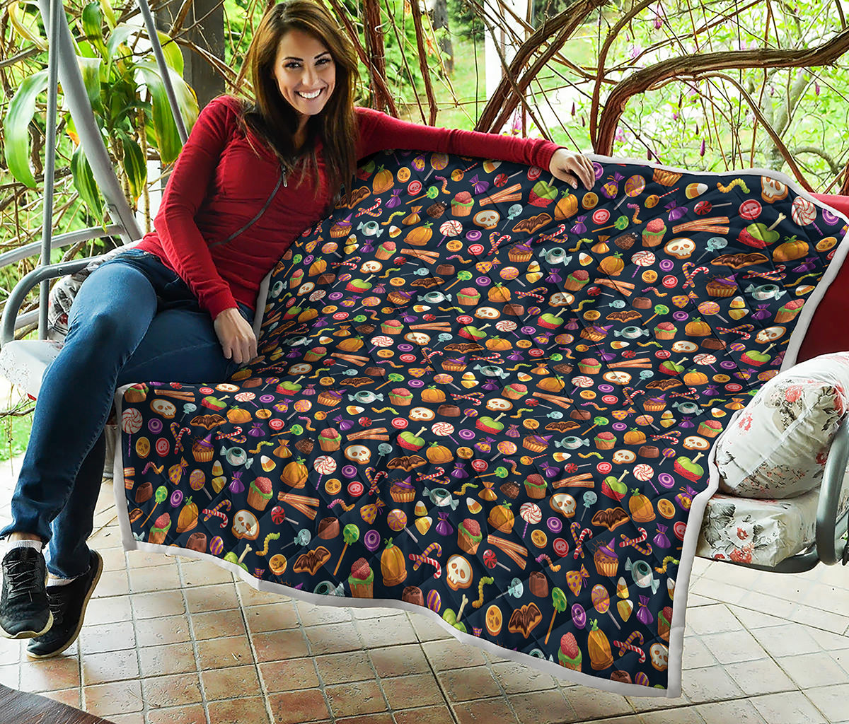 Halloween Candy Pattern Print Quilt
