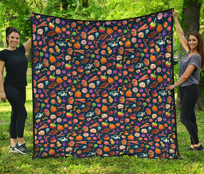 Halloween Candy Pattern Print Quilt