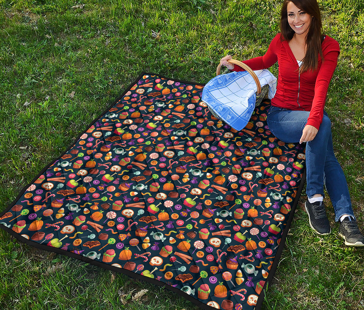 Halloween Candy Pattern Print Quilt