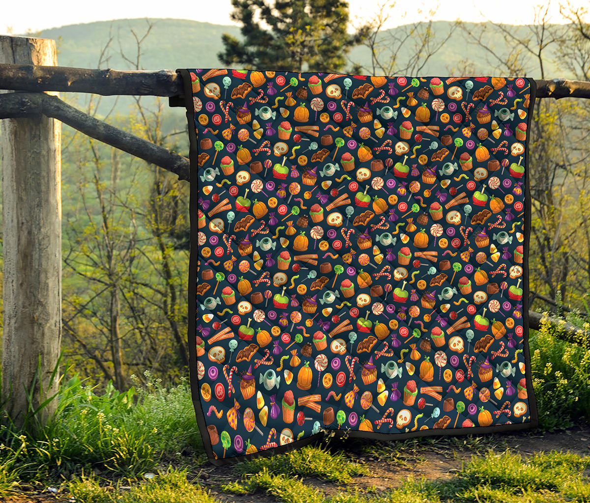 Halloween Candy Pattern Print Quilt