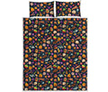 Halloween Candy Pattern Print Quilt Bed Set
