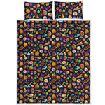 Halloween Candy Pattern Print Quilt Bed Set