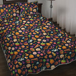 Halloween Candy Pattern Print Quilt Bed Set
