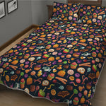 Halloween Candy Pattern Print Quilt Bed Set