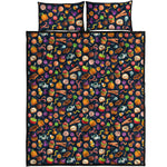 Halloween Candy Pattern Print Quilt Bed Set