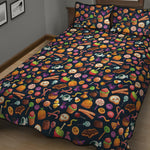 Halloween Candy Pattern Print Quilt Bed Set
