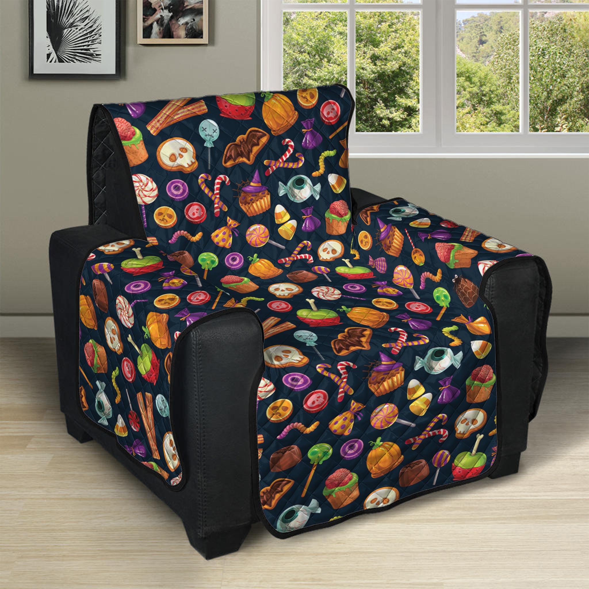 Halloween Candy Pattern Print Recliner Protector