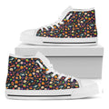 Halloween Candy Pattern Print White High Top Sneakers