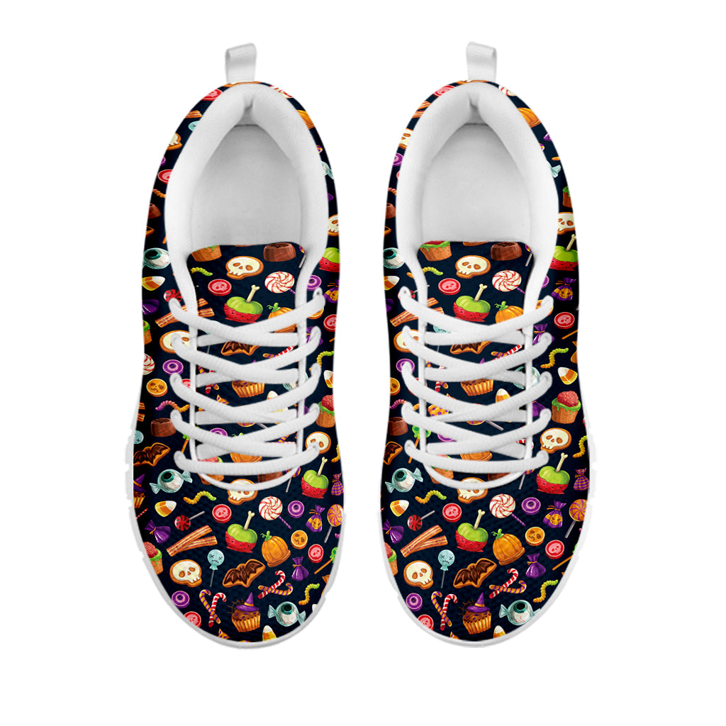 Halloween Candy Pattern Print White Sneakers