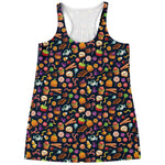 Halloween Candy Pattern Print Women's Racerback Tank Top