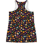 Halloween Candy Pattern Print Women's Racerback Tank Top