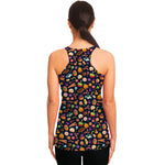 Halloween Candy Pattern Print Women's Racerback Tank Top