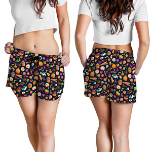 Halloween Candy Pattern Print Women's Shorts