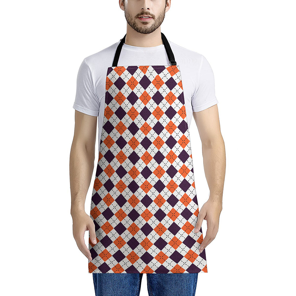 Halloween Checked Pattern Print Apron