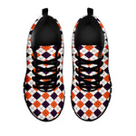 Halloween Checked Pattern Print Black Sneakers