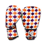 Halloween Checked Pattern Print Boxing Gloves