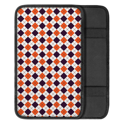 Halloween Checked Pattern Print Car Center Console Cover