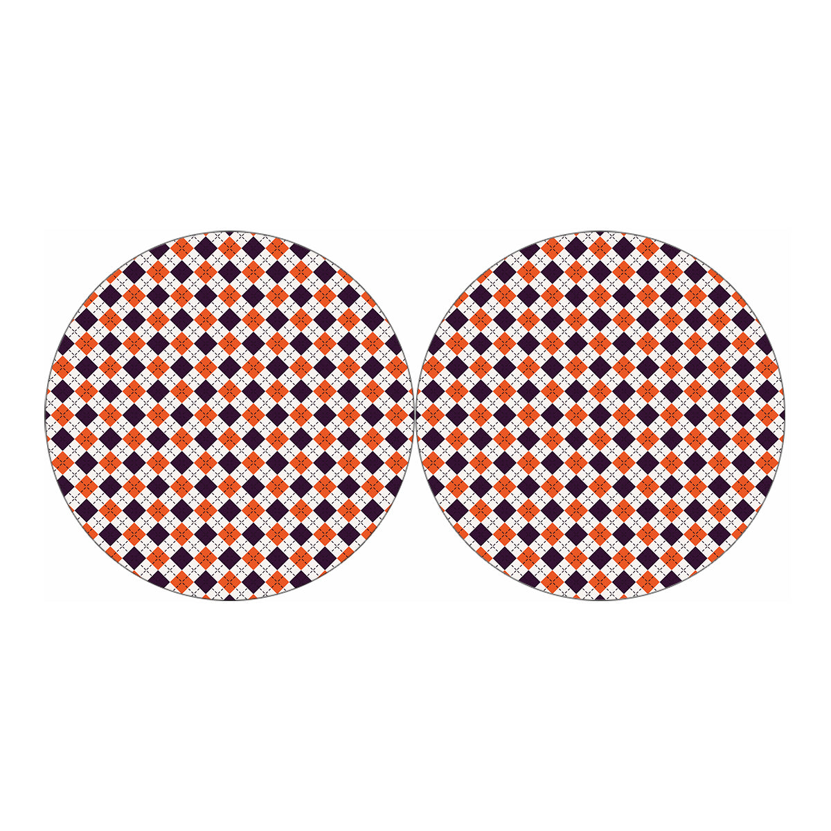 Halloween Checked Pattern Print Car Coasters