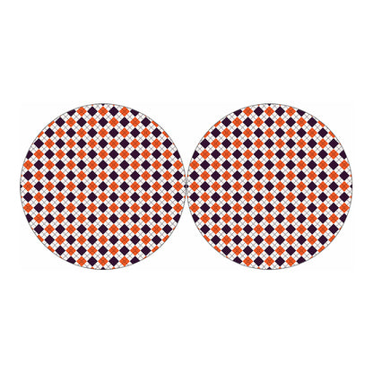 Halloween Checked Pattern Print Car Coasters
