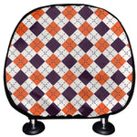 Halloween Checked Pattern Print Car Headrest Covers