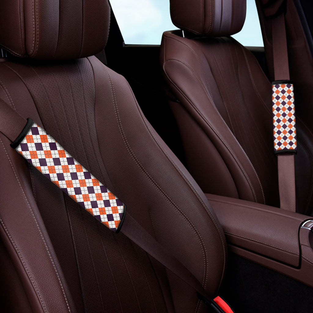 Halloween Checked Pattern Print Car Seat Belt Covers