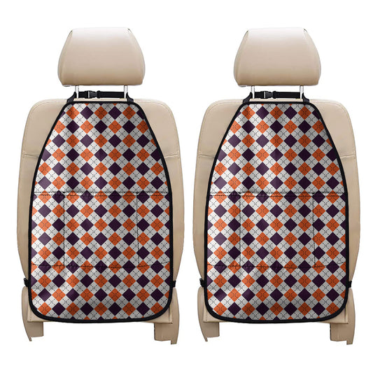 Halloween Checked Pattern Print Car Seat Organizers