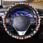 Halloween Checked Pattern Print Car Steering Wheel Cover
