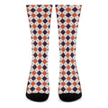 Halloween Checked Pattern Print Crew Socks